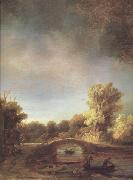 REMBRANDT Harmenszoon van Rijn Details of Landscape with a Stone Bridge (mk33) oil on canvas